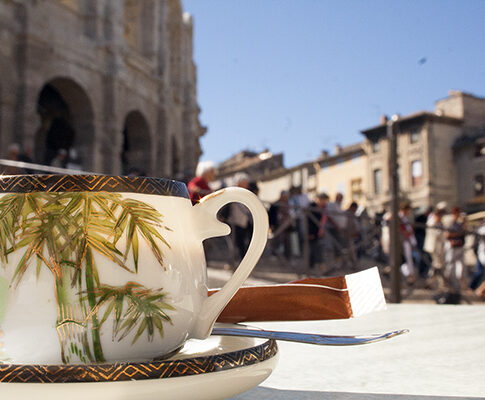 Cup a tourist Arles France